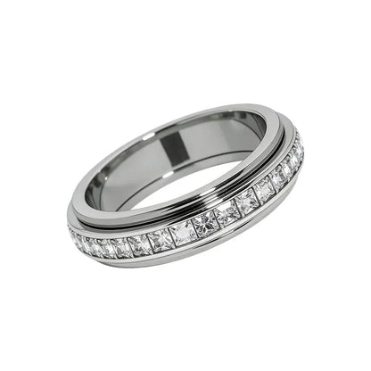 Titanium Fidget Ring – Smooth Spinner Mechanism For Instant Anxiety Relief