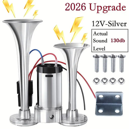 Car & Truck Air Horn – 130dB Dual Trumpets For Instant Safety Blast
