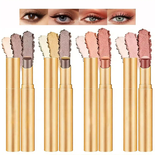 4 Packs 3 Color Eyeshadow Stick – One-Swipe Auto-Gradient Tech For Effortless 3-Second Eye Makeup