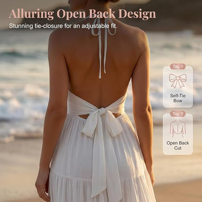 Summer Sun Dresses for Women – Backless Halter Tie Design For Perfect Beach Vacation