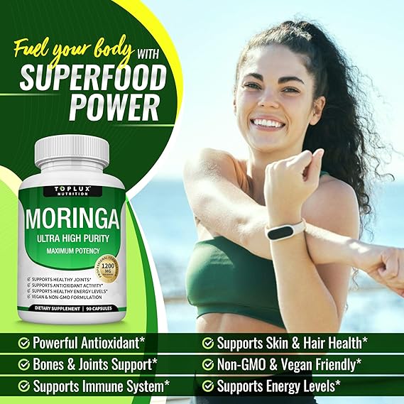 Moringa Oleifera Capsules – 1200mg Ultra Purity Extract For Natural Energy & Immune Vitality