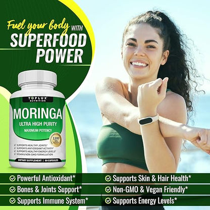 Moringa Oleifera Capsules – 1200mg Ultra Purity Extract For Natural Energy & Immune Vitality